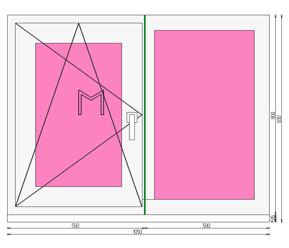 Пластиковое окно 800 х 1050 ТермА Эко + Москитная сетка