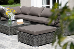 "Лунго" трансформирующаяся лаунж-зона из искусственного ротанга, цвет графит