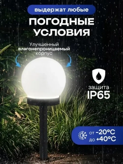 Светильник уличный на солнечной батарее садовый фонарик круглый шар 8 шт