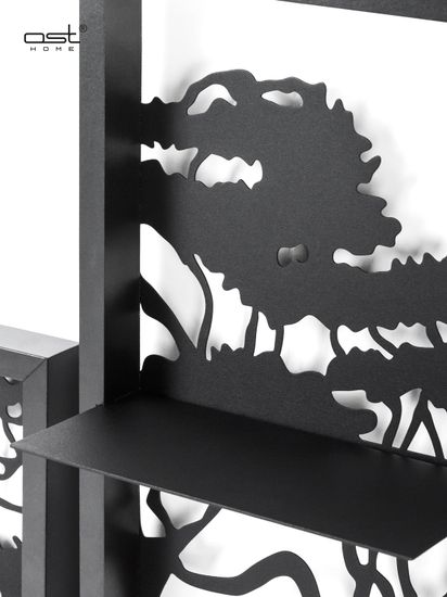 Полки панно с часами "Акация"