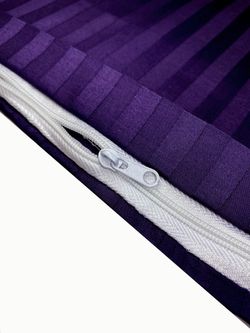 Постельное белье сатин-страйп Milky Garden "Черника" 1,5-сп  Наволочка 50х70 см 1 шт Простынь на резинке 90x200 см Пододеяльник 145x215 см