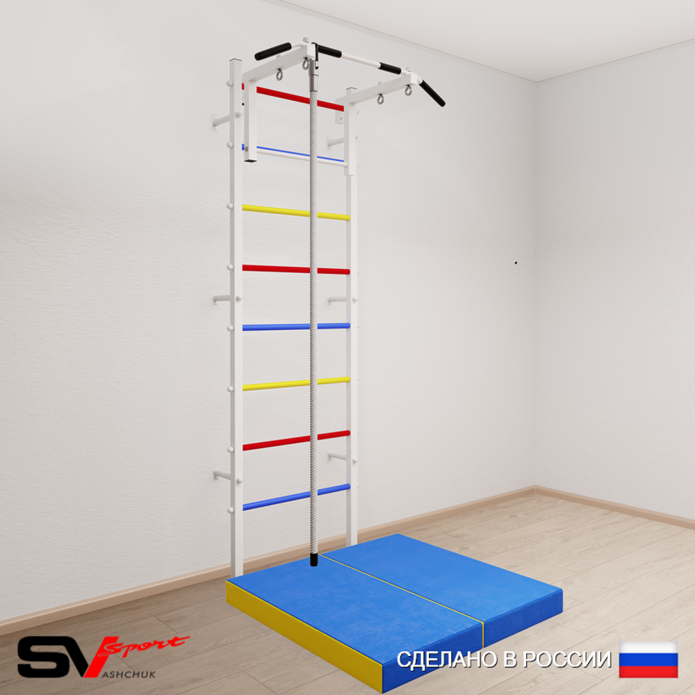 Шведская стенка Sv Sport 5094 (Турник стандарт/Канат/Мат 1м)