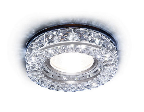 Встраиваемый точечный светильник со светодиодной лентой S241 CH хром/прозрачный хрусталь/MR16+3W(LED WHITE)