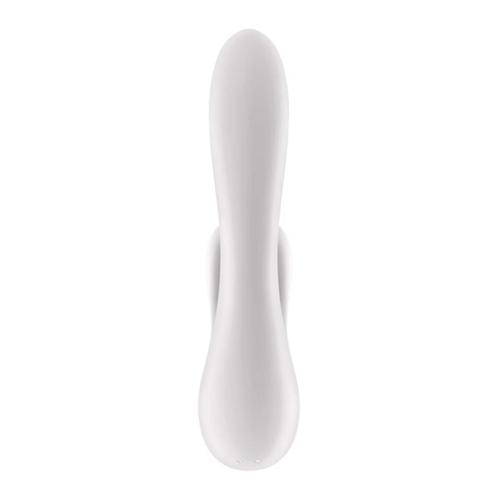 Белый вибратор-кролик 20,1см с двумя клиторальными отростками Satisfyer Double  Flex White