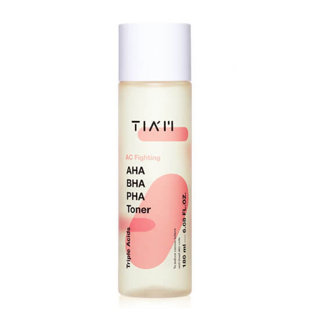 Очищающий кислотный тонер для проблемной кожи TIAM AC Fighting AHA BHA PHA Toner 180 ML