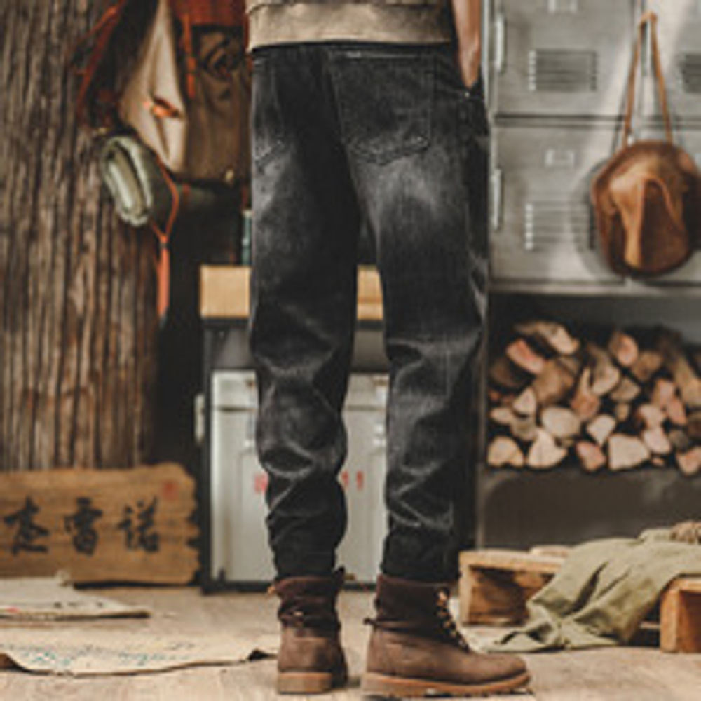 Ретро-джинсы американского стиля, свободные прямые, повседневные универсальные брюки для мужчин, осенний сезон