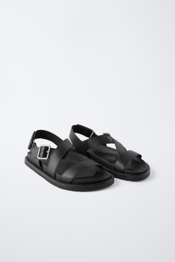 ZARA САНДАЛИИ С ПРЯЖКАМИ, ЧЕРНЫЙ