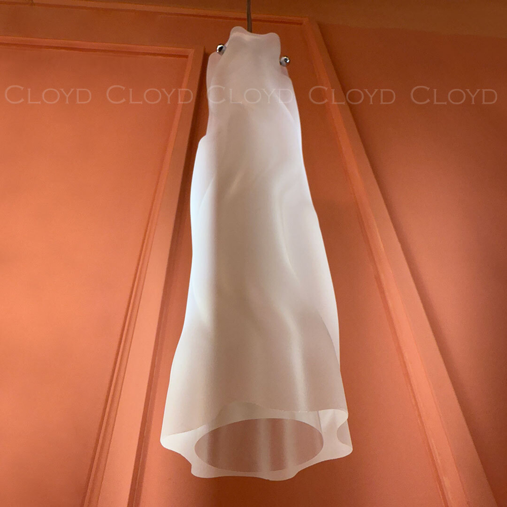 Подвесной светильник Cloyd ICEBERG-A P1 / Ø8 см - хром - белое матовое стекло (арт.11656)