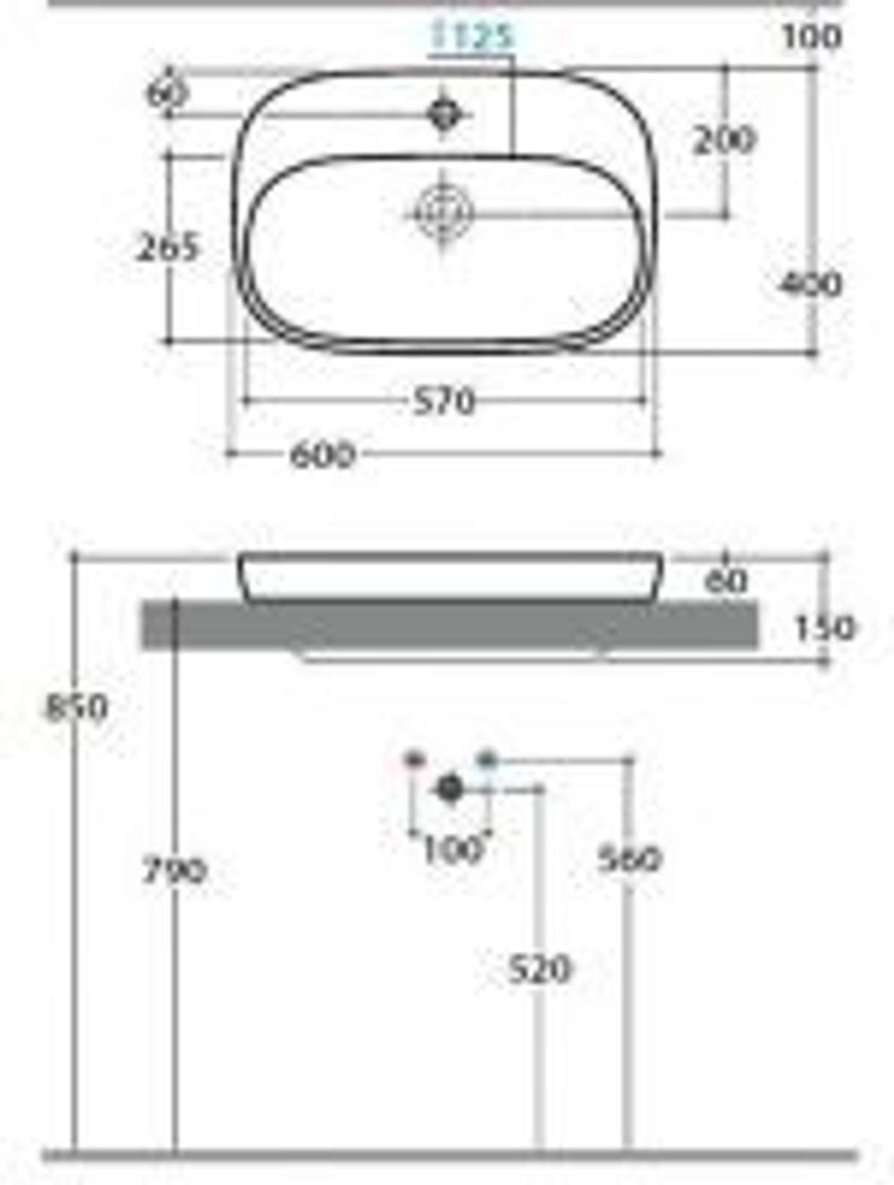 Раковина врезная Globo Genesis GE040.BI на 60 см