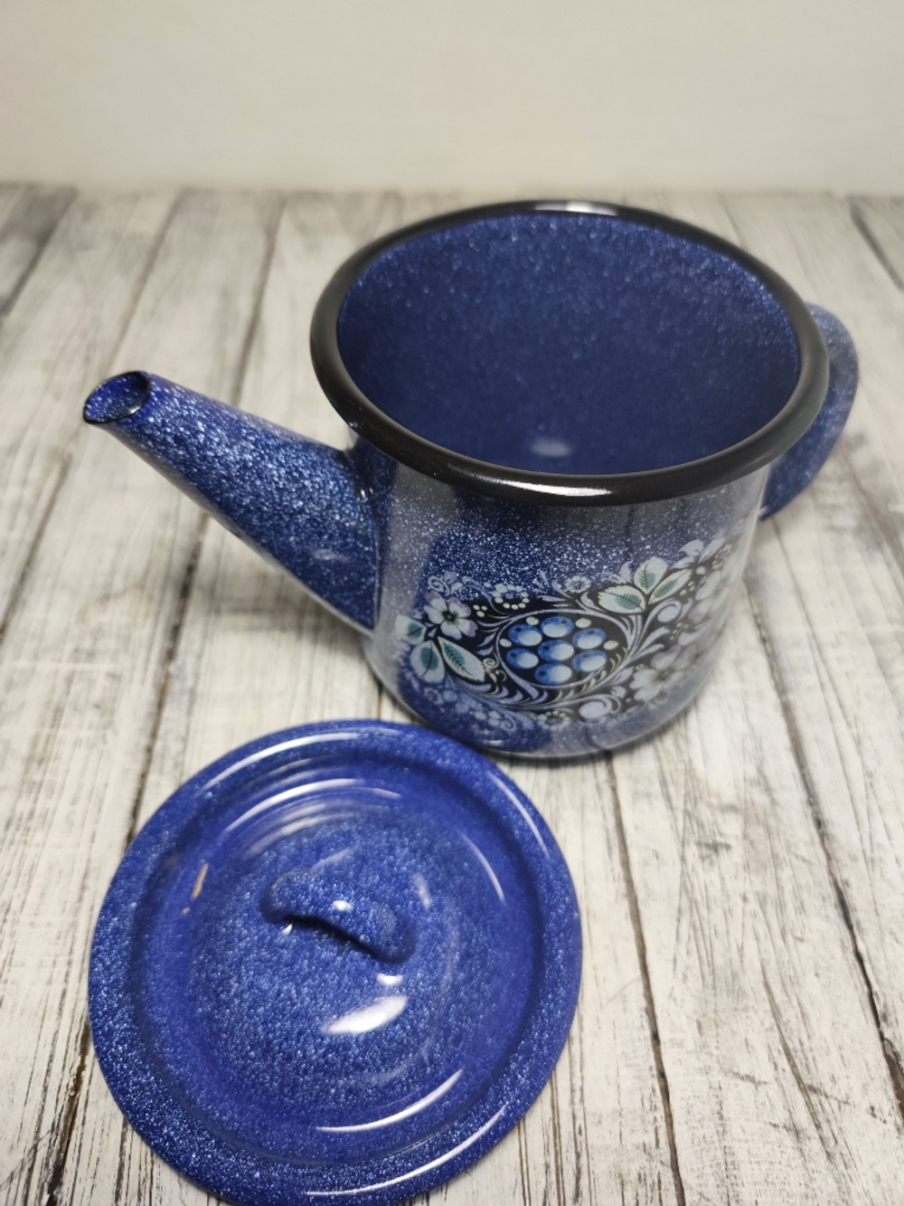 Чайник 1л с рис Голубика син с зерн 1с202с