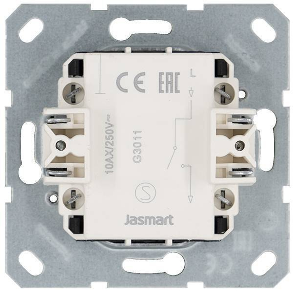 Выключатель одноклавишный 10A 250V~ с накладкой, цвет Тауп
