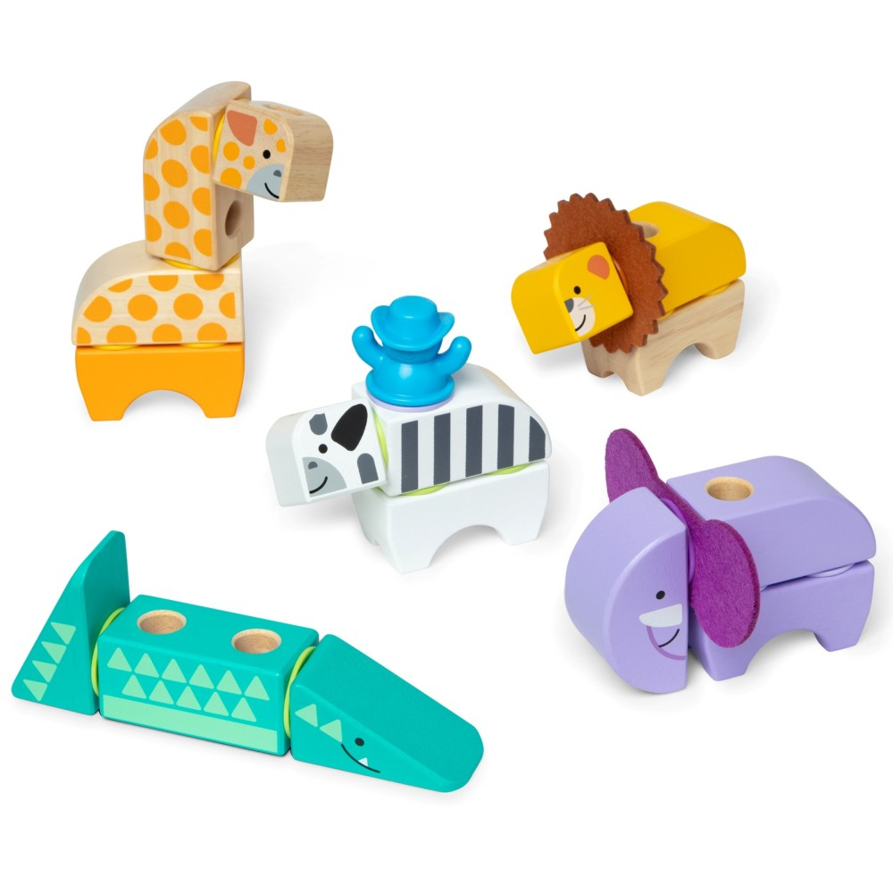 Melissa & Doug - KLOCKI Blockables Деревянные животные сафари 34 элемента 20155261