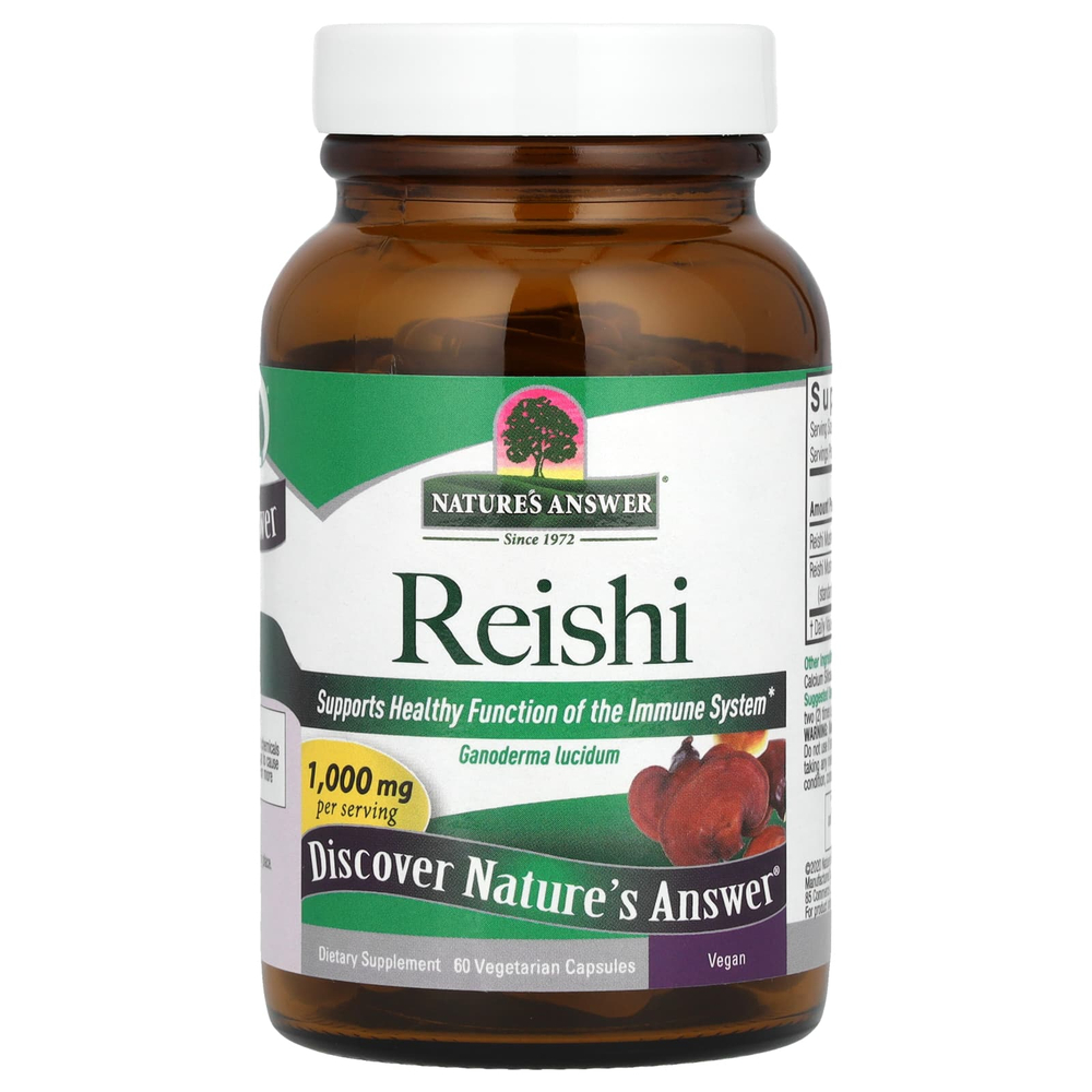 Nature's Answer, рейши, 60 вегетарианских капсул (500 мг в 1 капсуле)