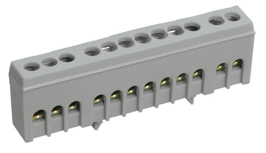 Шина L "фаза" в корпусном изоляторе на DIN-рейку ШНИ-6х9-16-К-Ср IEK