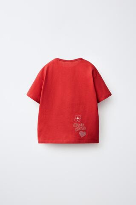 ZARA ФУТБОЛКА MINNIE MOUSE © DISNEY, КРАСНЫЙ