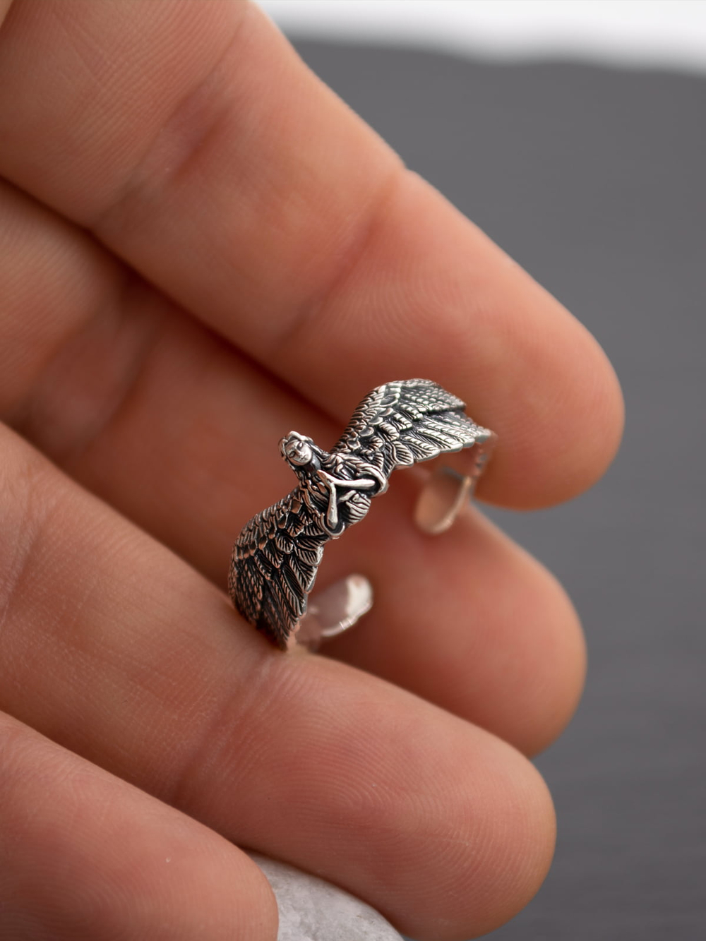 Кольцо «Ангел‑хранитель» из серебра