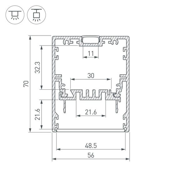 Профиль Arlight Klus-Power-W50-2000 Anod 030303
