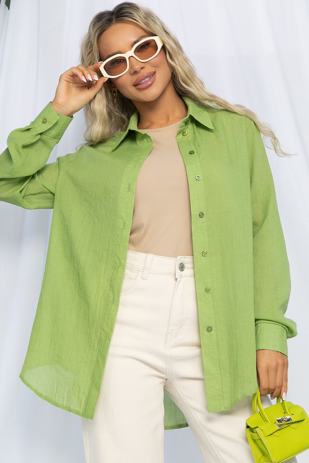 Рубашка Воздушное настроение (зеленая) Б13190-7М LT Collection