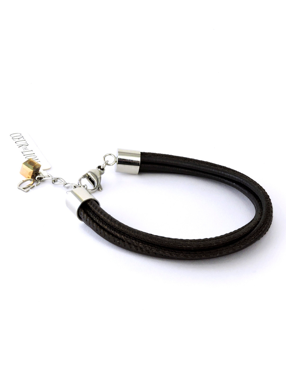 4660 Coeur de Lion элегантный браслет из кожи с маленьким кристаллом Сваровски - Parfum.cash