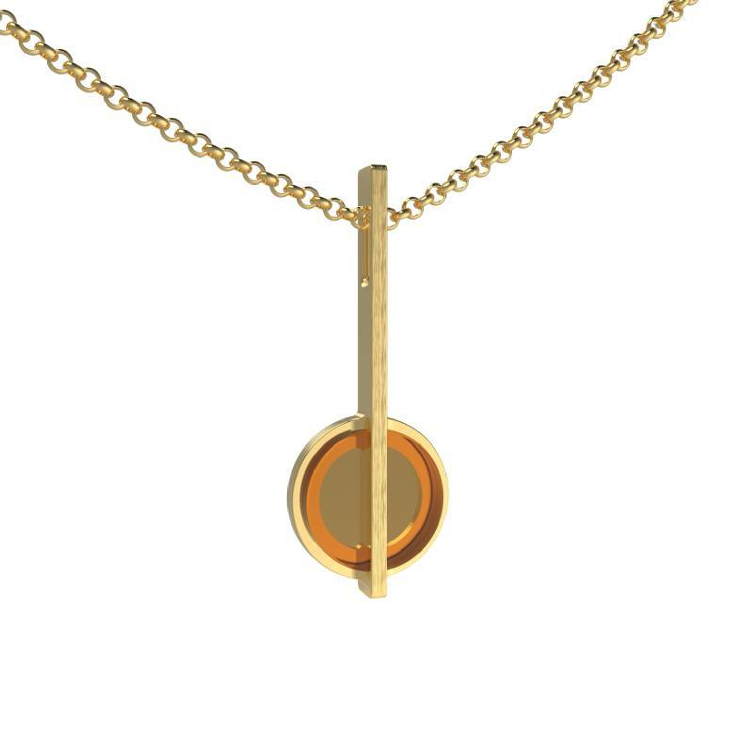 Колье Meridian с коньячным янтарём, позолота