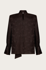 БЛУЗА ИЗ ЖАККАРДОВОГО ШЕЛКА С ПРИНТОМ