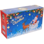 Дед Мороз музыкальный 20*30 см в красной шубе с упряжкой (работает от 3*АА - в комплект не входят)