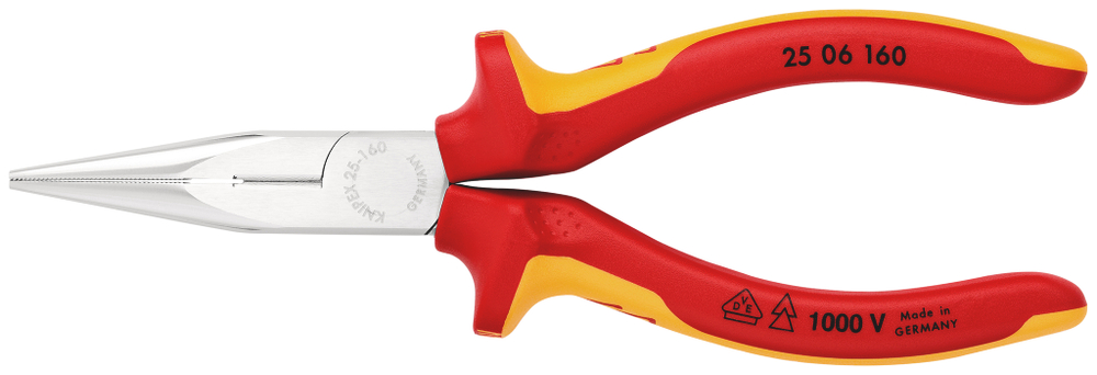 Длинногубцы хромированные KNIPEX 160 мм 2506160