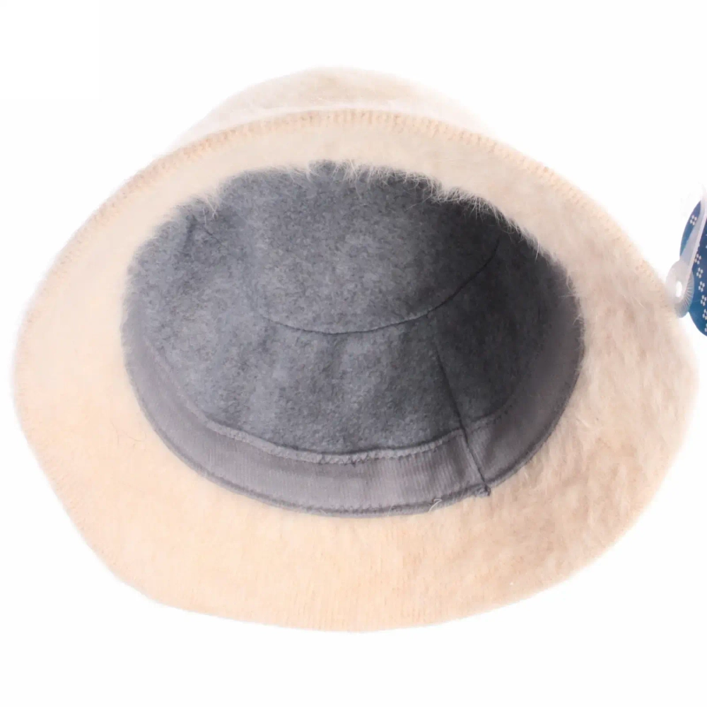 Панама женская из ангоры с кулиской «Molen Rusche», микс 2 цвета (беж, черн.), р. 58 (лейбл ультрамарин, подвес)