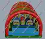 Коммерческий надувной батут "Зверята с крышей" 10*6*6 м