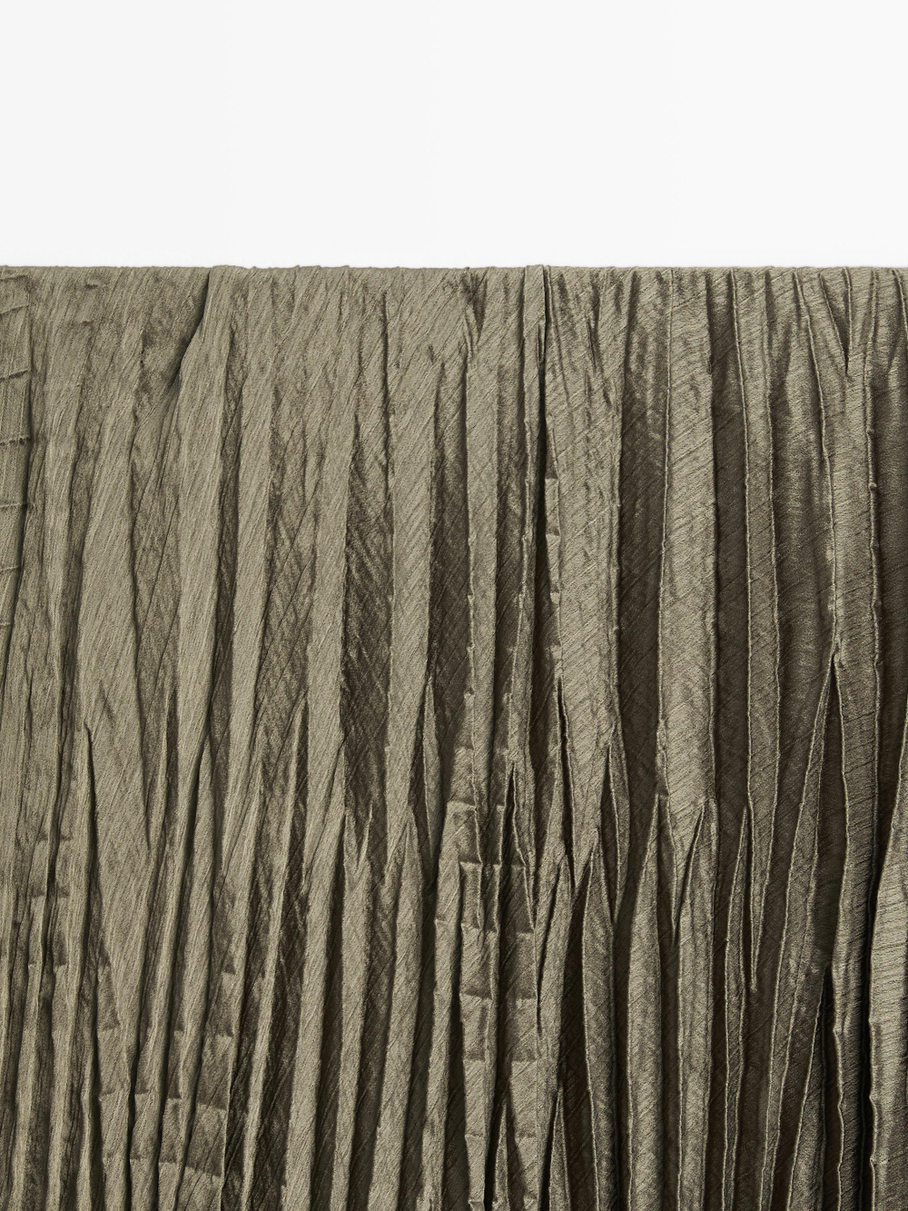 Massimo Dutti Плиссированная юбка миди, оливковый