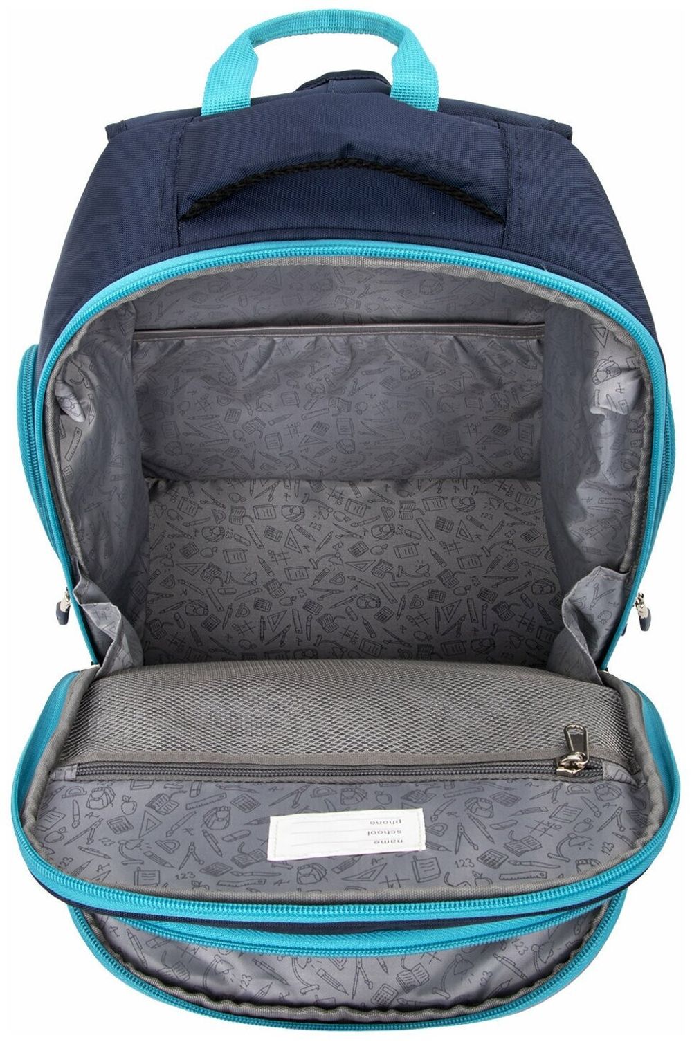 Рюкзак BRAUBERG CLASSIC, легкий каркас, премиум материал, Speed, синий, 37х32х21 см, 270088