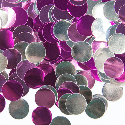 Конфетти фольга Круг, Розовый микс, Металлик, 1 см, 50 г.