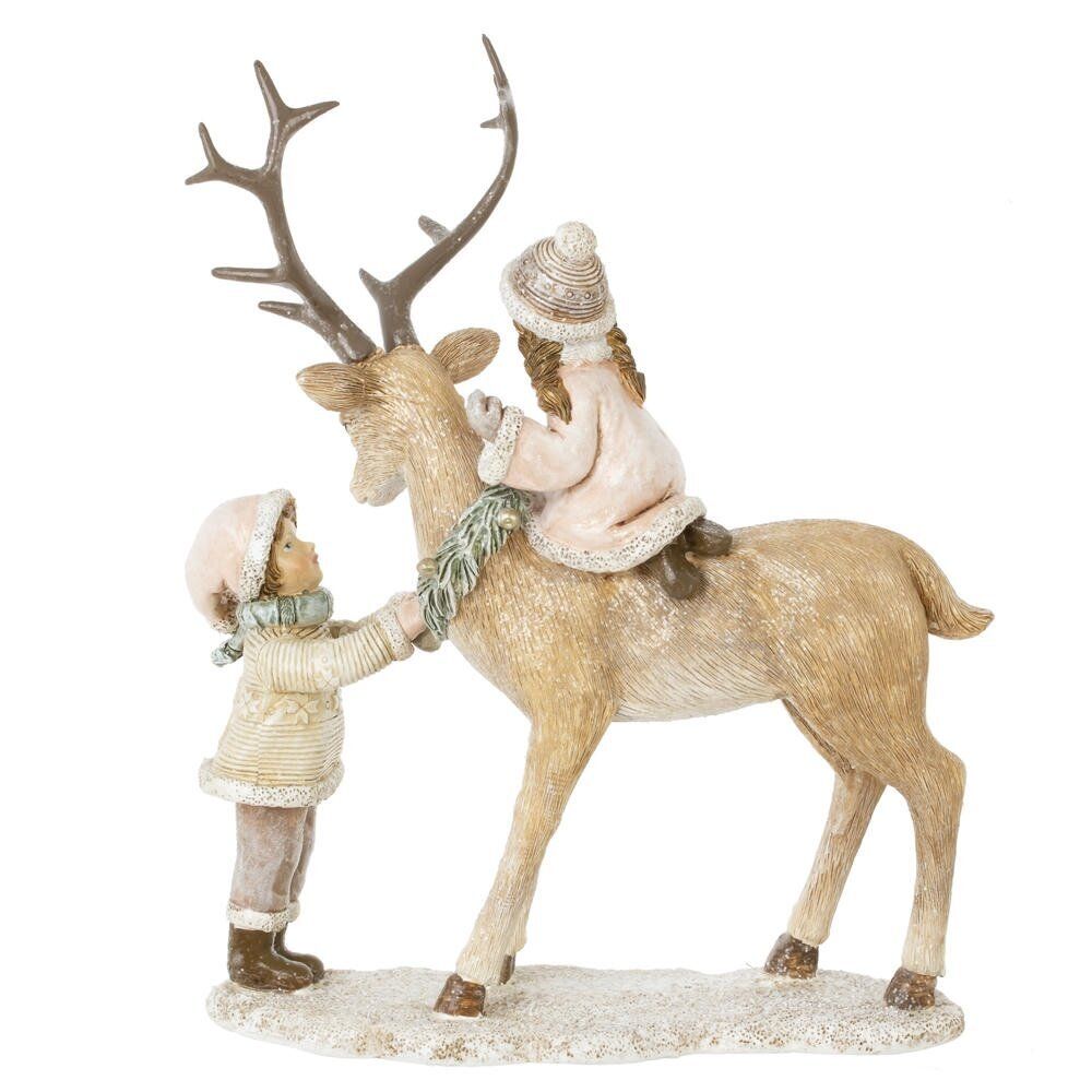 GAEM Фигурка декоративная "Олень и дети", L18 W6,5 H21,5 см