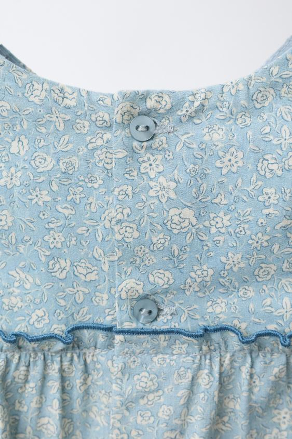 ZARA РУБАШКА С ЦВЕТОЧНЫМ ПРИНТОМ, ГОЛУБОЙ