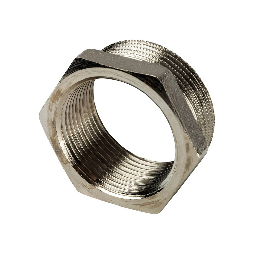 Футорка STOUT SFT 0029 - 1"1/4 x 1" (для стальных труб, латунь никелированная)