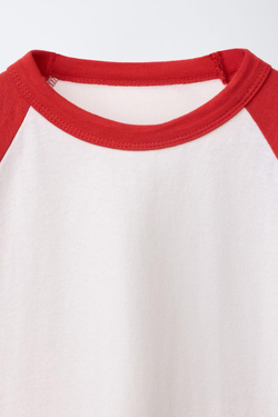 ZARA Х BENSIMON ® ЛОНГСЛИВ С ДЛИННЫМИ РУКАВАМИ, КРАСНЫЙ