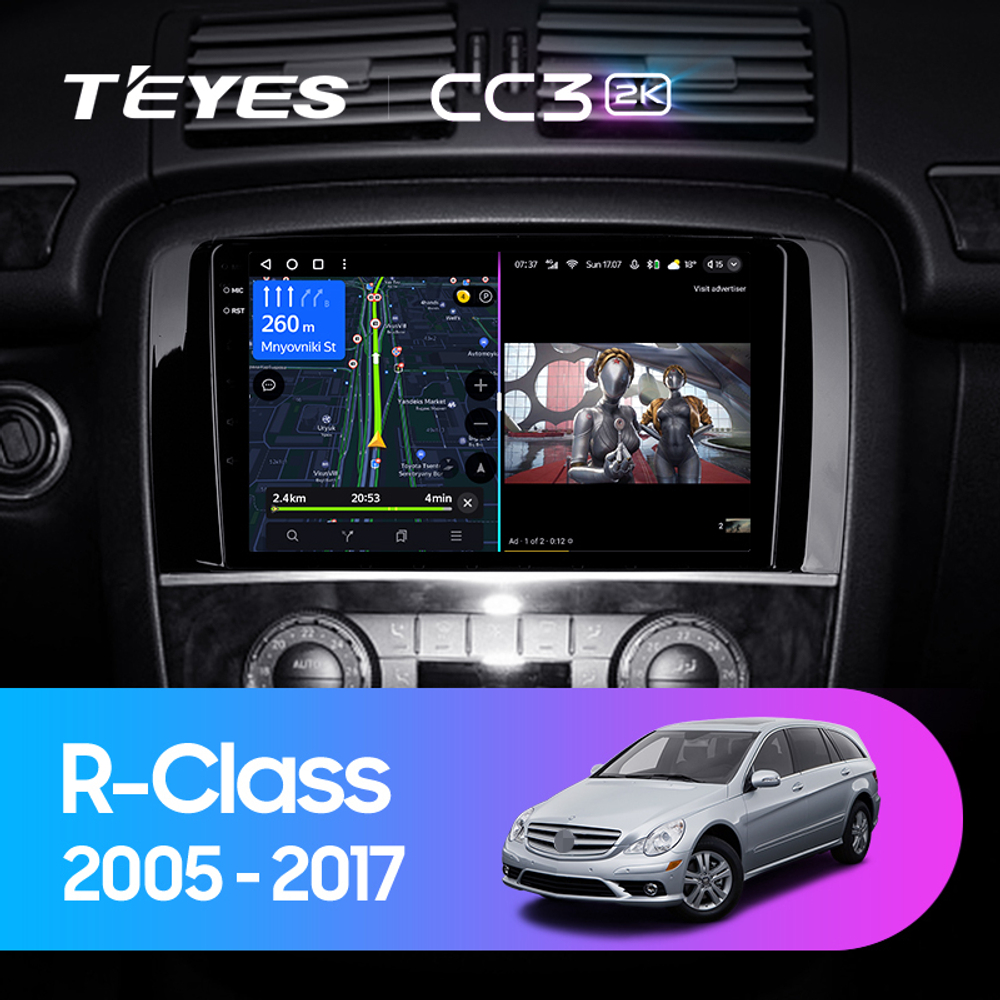 Teyes CC3 2K 9"для Mercedes Benz R-Class 2005-2017