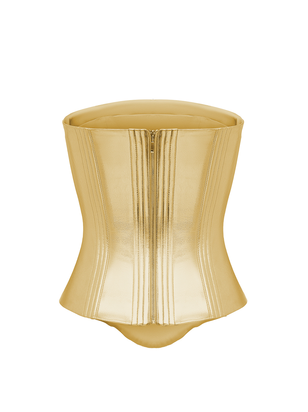 Топ корсетного типа из лаке с открытыми плечами