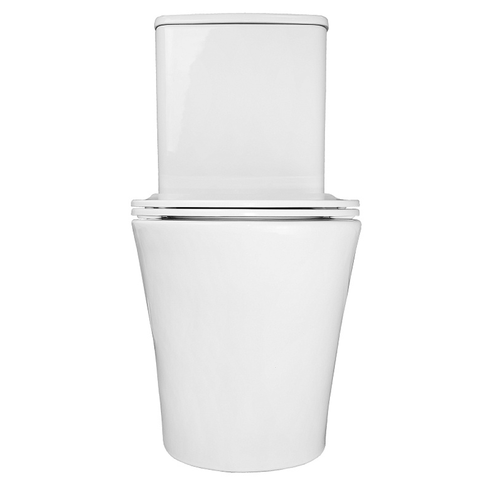 Унитаз-компакт Azario ANTEO ROUND 385х630х820 напольный, безободковый, быстросъемное сиденье микролифт (AZ-1219A)