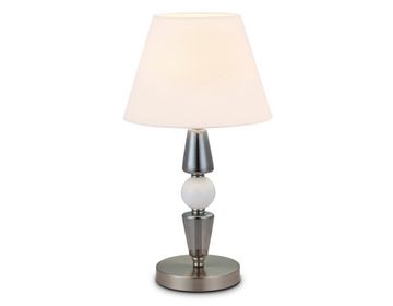 Настольная лампа с абажуром 1*E14 LH75262 SN/FR сатин никель/белый матовый High Light Classic Ambrella