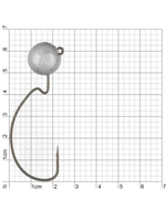 Джиг-головка для рыбалки BKK на офсетном крючке Silent Chaser - 1X - EWG Round Head, размер крючка 4/0, вес 21г, 2 шт.