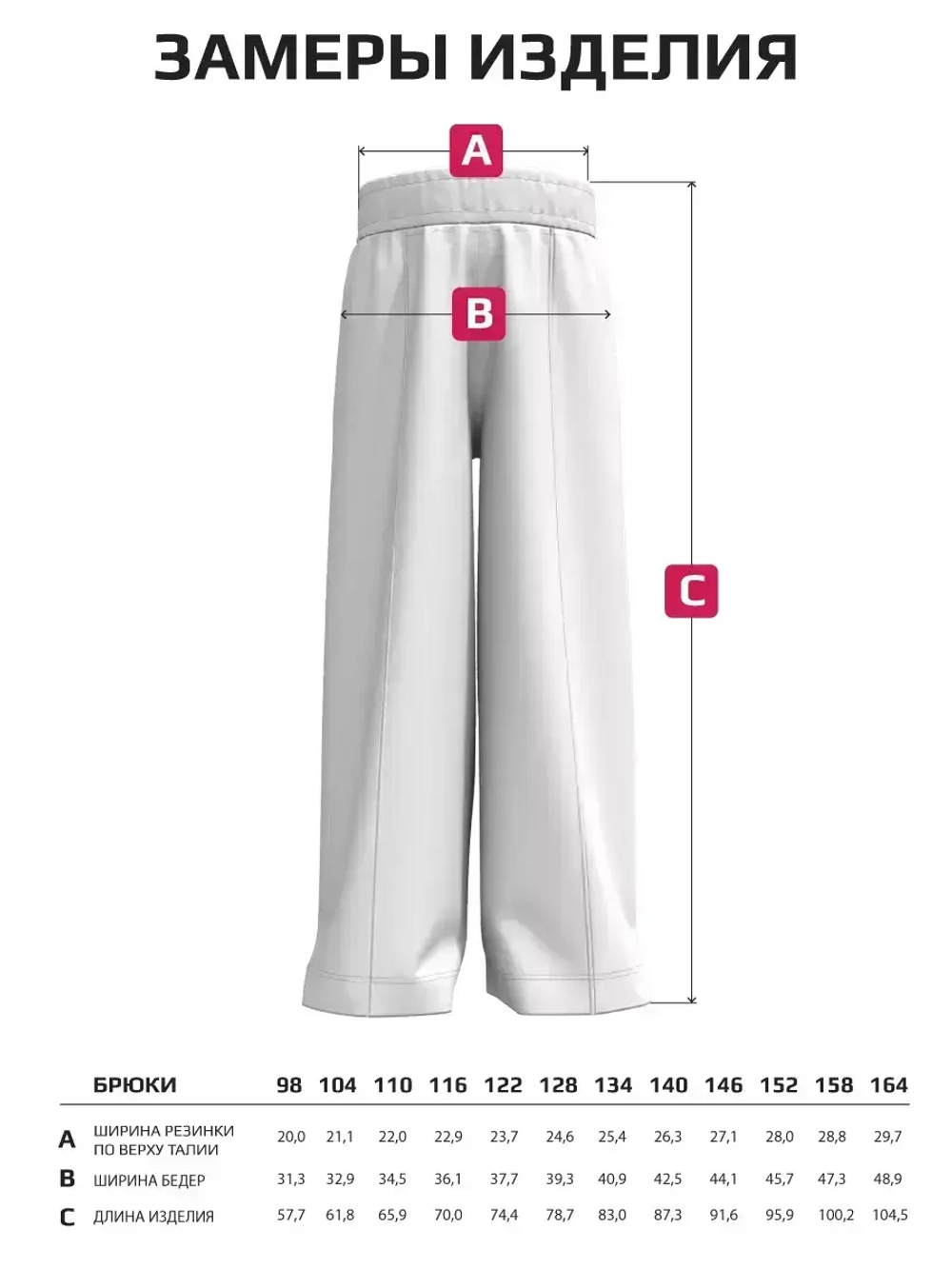 Брюки палаццо для девочки розовые