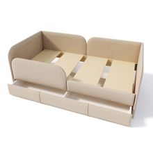 Кровать детская 160х80 см с бортиком и ящиком (скругленная) (блаш Беверли)