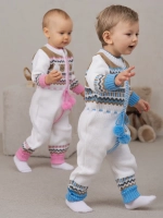 Вязаный комбинезон для новорожденных и малышей на молнии