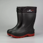 Сапоги мужские из ЭВА Nordman Ultra (утепленные, меховой вкладыш с манжетой), Черный, подошва красная