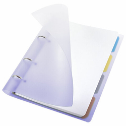 Тетрадь на кольцах А5 175х220мм, 120л, пластик, с разделителями, BRAUBERG, Фиолетовый, 404627