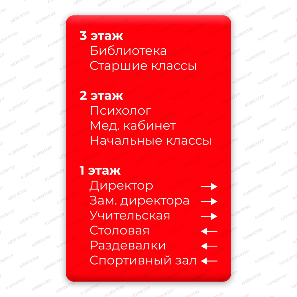 Стенд Навигационный план с указанием направлений 1615