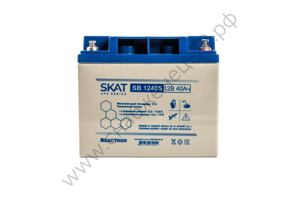 SKAT SB 1240S АКБ свинцово-кислотная тип AGM 12V 40Ач Iзар.12.6А, клеммы под болт М6