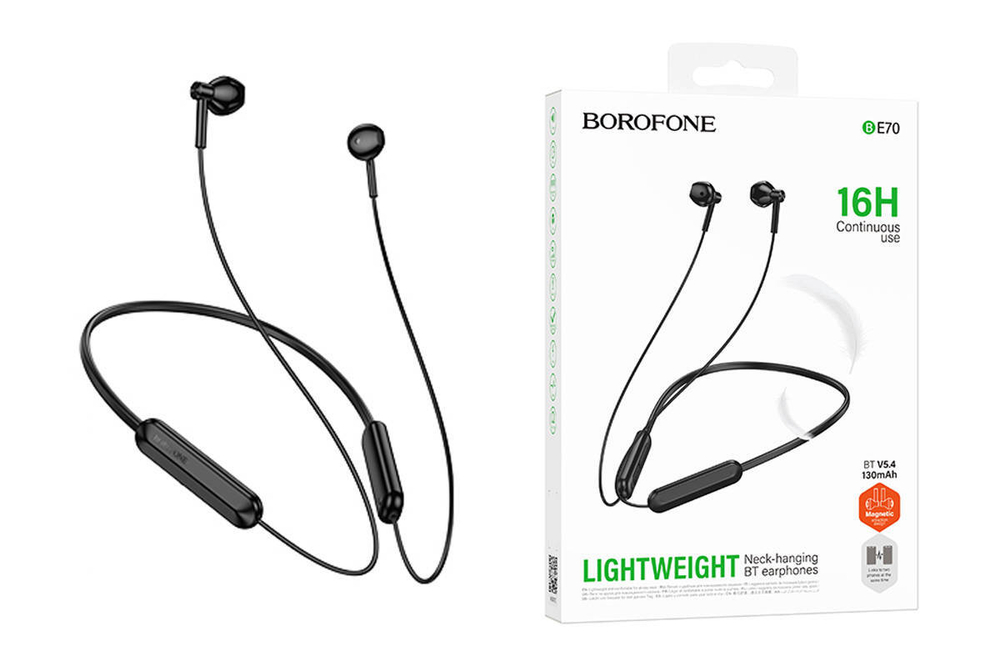 Гарнитура спортивные Bluetooth 5.0 BOROFONE BE70 130mAh Время работы до 16ч Черные