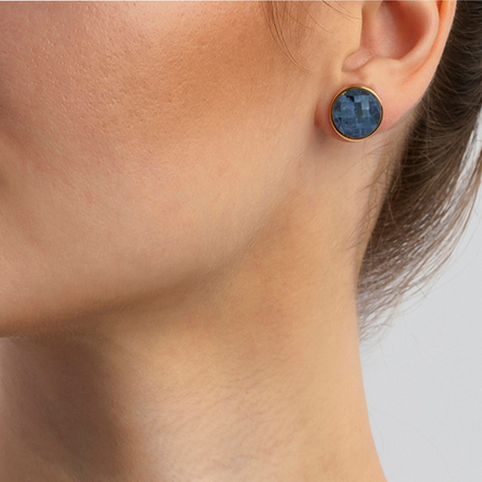 Серьги пусеты Possebon Pearl Sodalite A1184.22 BL/G